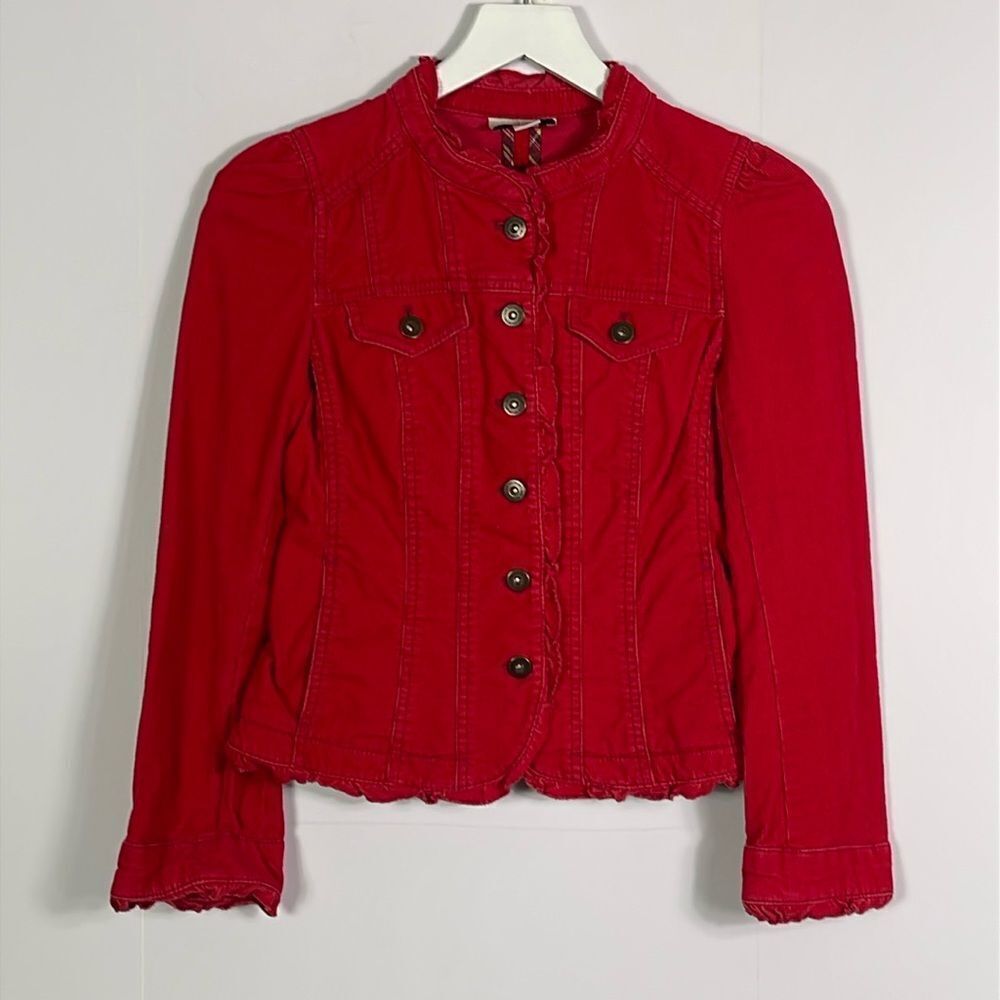 LOFT red, corduroy jacket, size 2 petite
